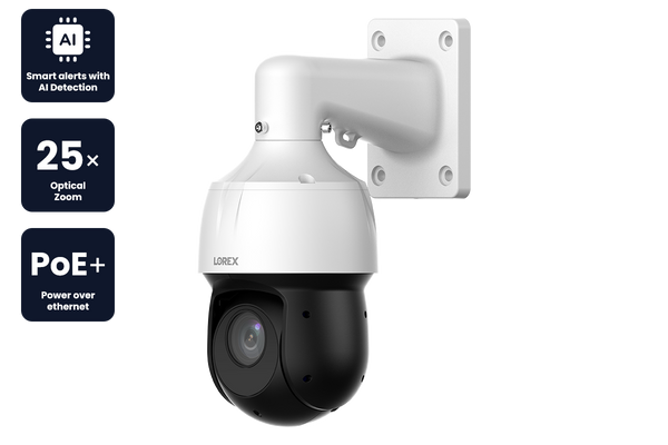 Lorex 2K (4MP) IP Wired PTZ Security Camera with AI Detection and 25x Optical Zoom