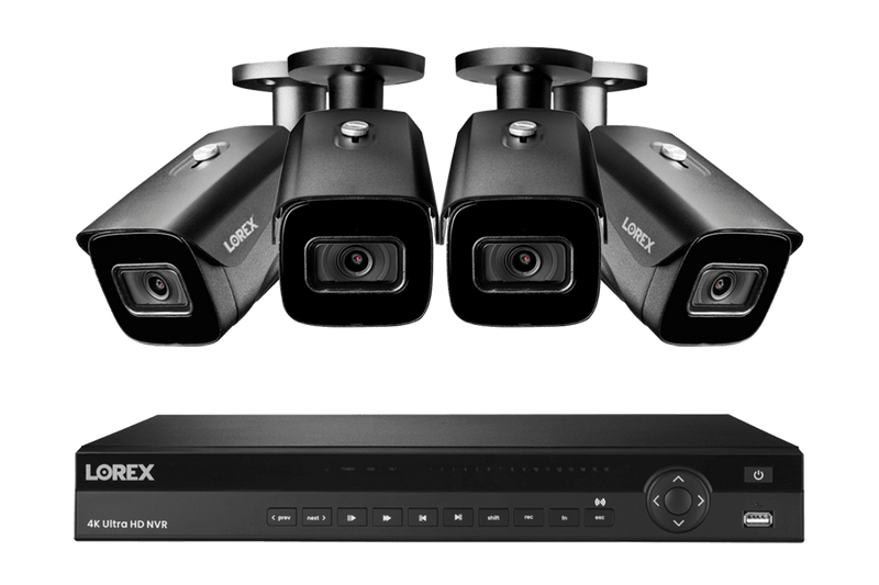 Lorex 4K (16 Camera Capable) 4TB Wired NVR System with Nocturnal 3 Smart IP Bullet Cameras with Listen-In Audio and 30FPS