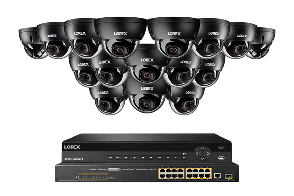 Lorex Pro  Series 4K 32 Camera Capable 8TB Wired NVR System with 8MP (4K) A10 IP Dome Cameras