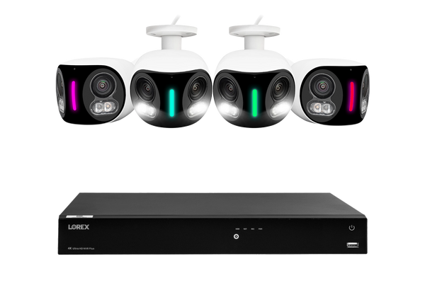 Lorex Fusion NVR with H20 (Halo Series) IP Dual Lens Cameras - 4K 16-Channel 4TB Wired System