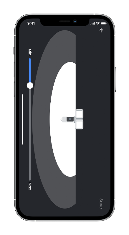 phone screen with floodlight range settings